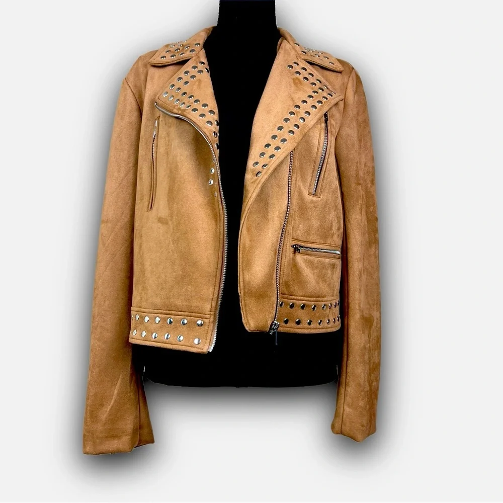Buffalo David Bitton Soft Bomber Jacket Feels Like Suede Size Medium - Picture 2 of 9